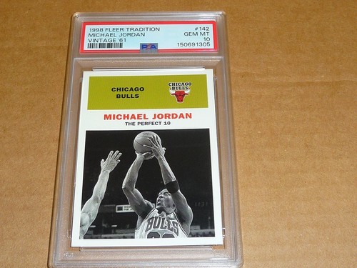 1998/99 Fleer Tradition MICHAEL JORDAN VINTAGE 61 CHICAGO BULLS #142 PSA 10 GEM