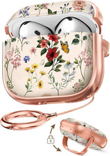 for Airpods 4 Case with Safety Lock - Cute Cartoon for Women Girls Fashion Styli