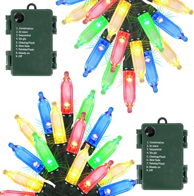 AcaJoe Weihnachtsbeleuchtung Innen 2er Pack 16,5 Fuß 50 LED Fee Mehrfarbig 