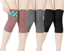 3 Pairs Knee Warmers with Pocket Leg Warmers for Storing Heating Stickers Leg Co