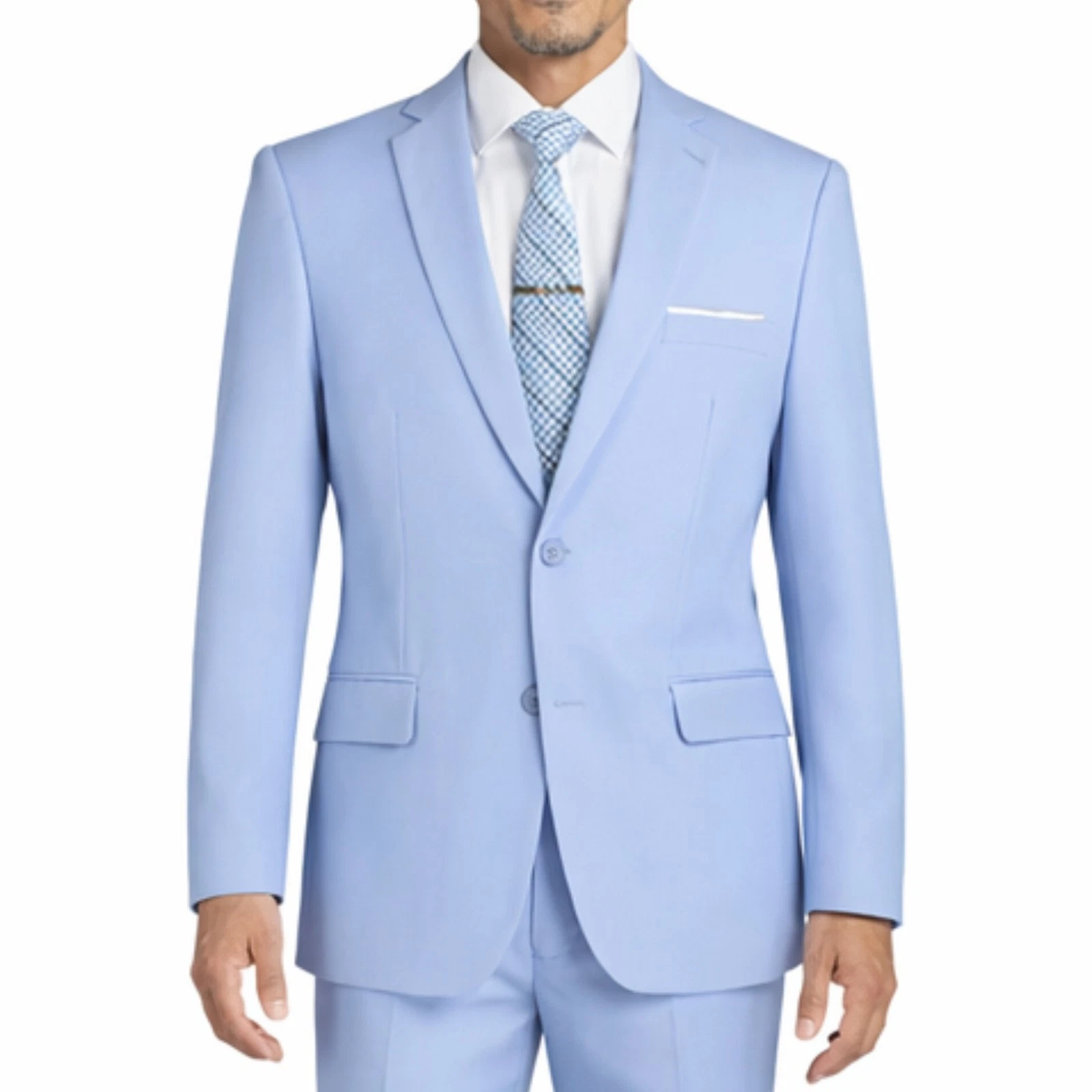 LUCCI Men's Light Blue 2 Button Slim Fit Poplin Polyester Suit, 34S-56L - NEW
Opens in a new window