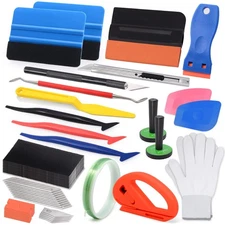 Window Tint Vinyl Wrap Tool Kit with 5M Knife Tape, Felt Squeegee, Micro Sque...