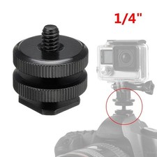 1/4 Inch Alloy Dual Nuts Mount Screw To Flash Camera Hot Shoe Adapter Tools