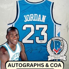 BECKETT Michael Jordan signed Jersey Tarheels autograph Blue MINT CONDITION 