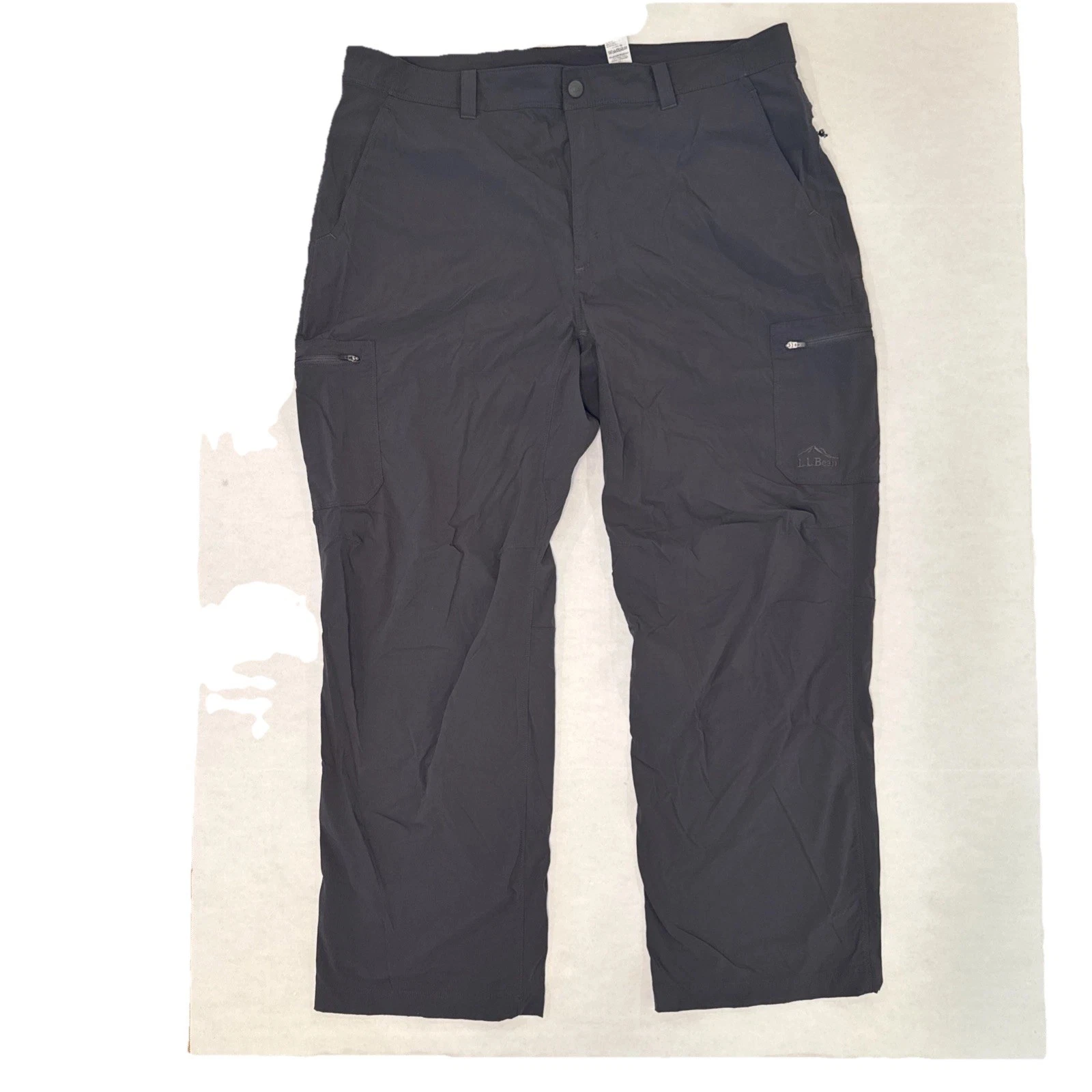LL Bean Pants Men's 40x30 Cargo Water-Resistant Cresta Hiking Nylon 506422 Gray