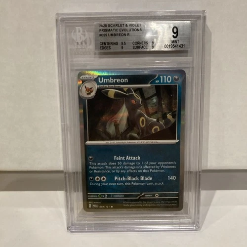 2025 POKEMON SCARLET & VIOLET PRISMATIC EVOLUTIONS REVERSE FOIL UMBREON BGS 9