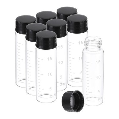 8pcs 15ml Graduated Glass Bottles with Black Lab Cap