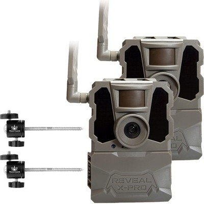 TACTACAM Reveal X Pro Cellular Trail Camera No Glow GPS LCD HD Video 2-Pack