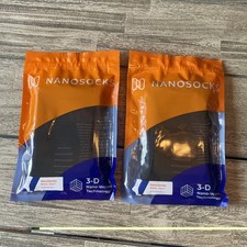 Two 2 NANOSOCKS 3D Nano-Weave Black Compression Socks Size 1 NANOMX-BK-1