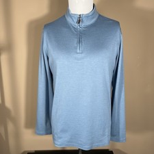 Mizzen Main 1/4 Zip Pullover Mens Medium Slate Blue Trim Fit Performance