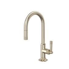 Rohl MB7930SLMSTN-2 Graceline Pull-Down Bar Prep Kitchen Faucet Satin Nickel