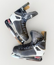 CCM TACKS 452 PRO LITE LEATHER HOCKEY SKATES BLACK WHITE SIZE: 7 1/2