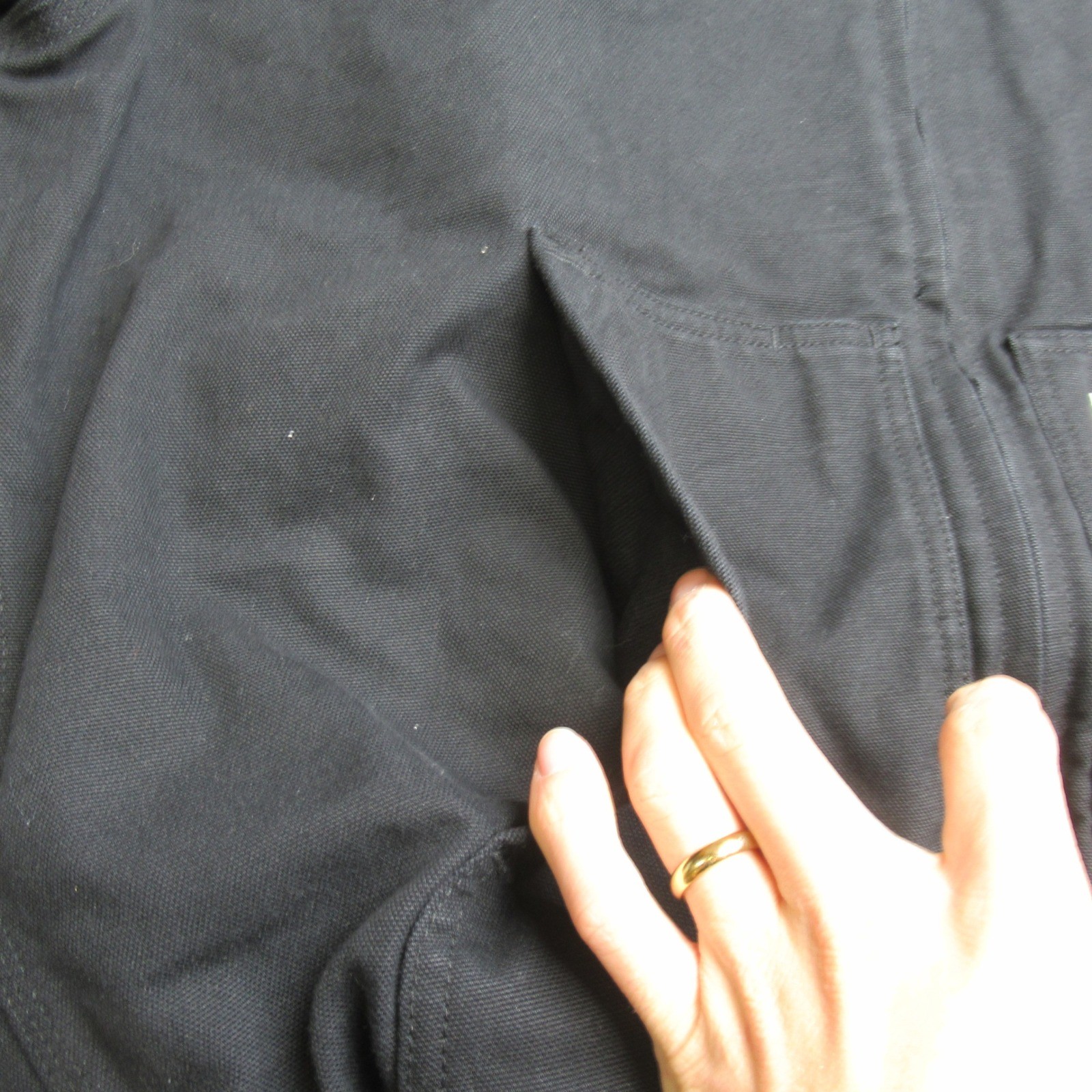 Carhartt Washed Duck Jacket Men Large Blk Insulated Active Hood Loose Work LOGO thumbnail 6