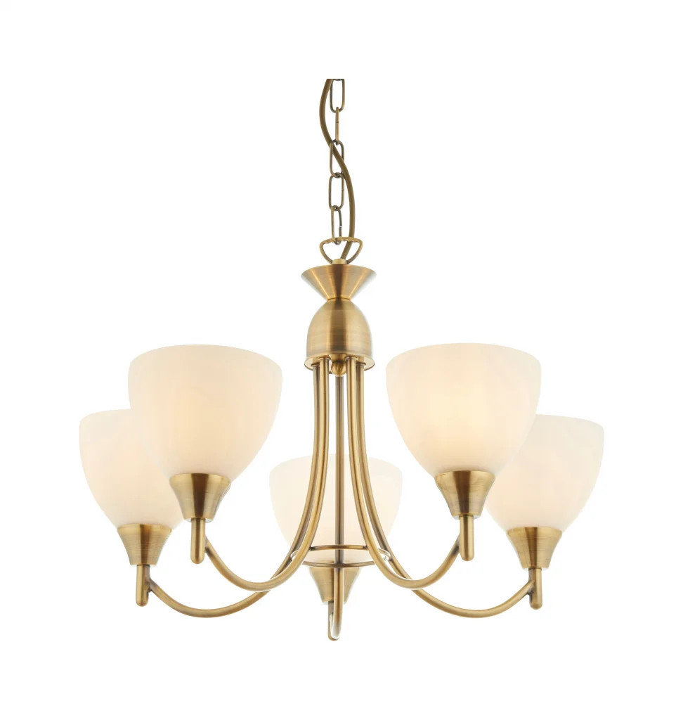 Ceiling Light Brass Alton 5 Antique Endon 1805-5AN