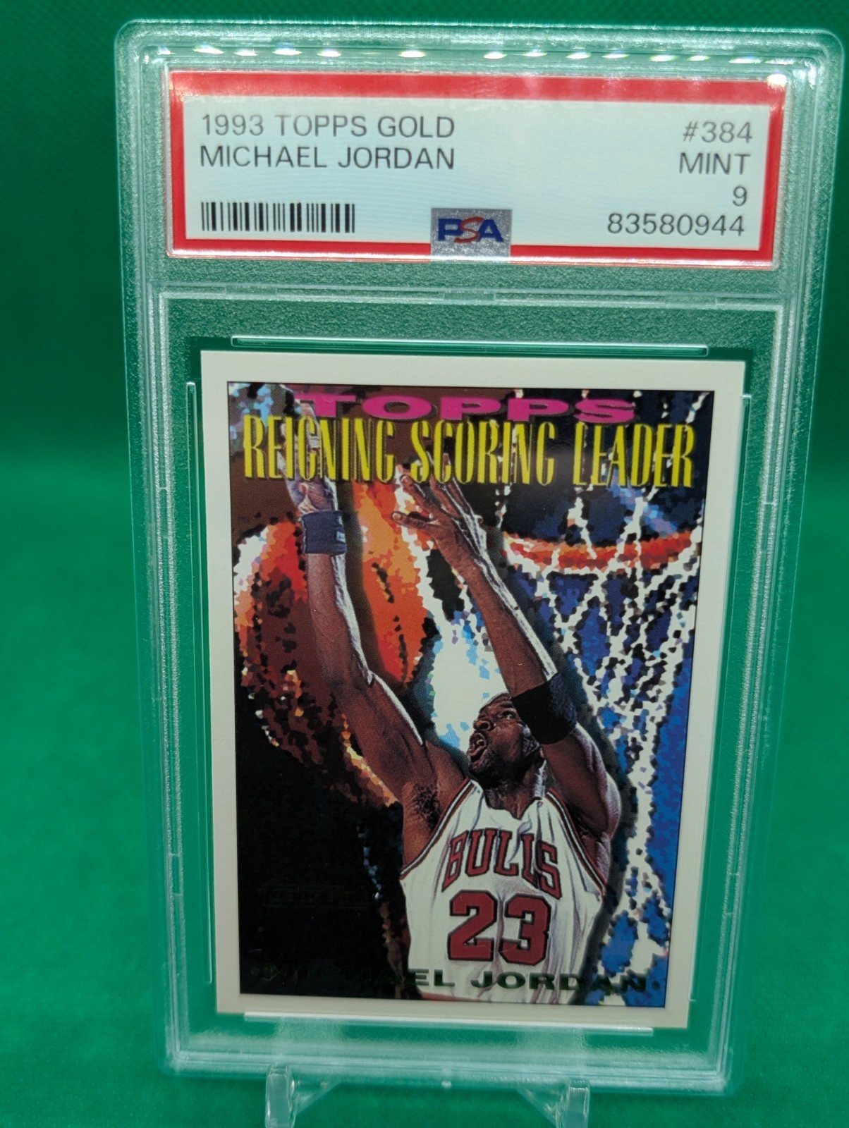 1993 Topps Gold Michael Jordan #384 PSA 9 Bulls Reigning Scoring Leader Bulls