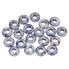20pcs Natural Stone Beads 6x12mm Large Hole Craft Beads, Blue White