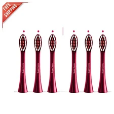 Burgundy Replacement Toothbrush Heads for Wagner Switzerland - 6 Pack