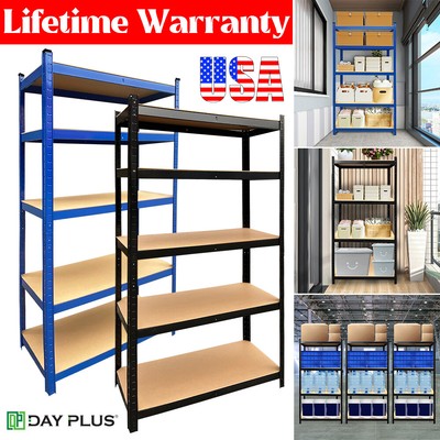 5 Level Garage Wire Metal Shelving Adjustable Steel HeavyDuty Storage Shelf US