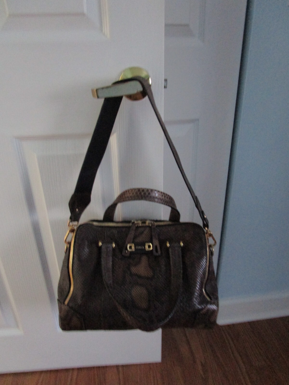 Vintage Furla Python Brown Leather Large Satchel … - image 16