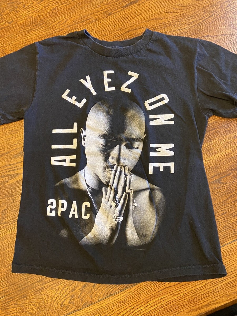 Official Tupac T-Shirt – Praying Logo, All Eyez On Me, Men's Grey