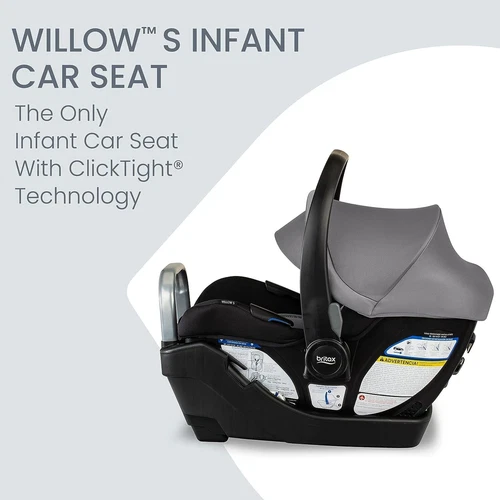Britax Willow S Infant Car Seat & Base, ClickTight, Rear Facing Graphite Onyx - Picture 2 of 4