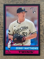 Zebby Matthews 2025 Topps Heritage BLACK BORDER Rookie Card RC /50 #309 Twins