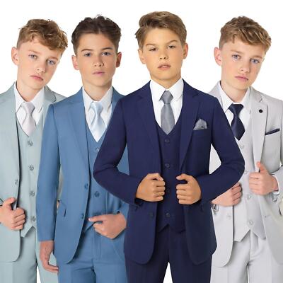 Boys Suits, Boys Wedding Suit, Page Boy, Prom Suit, Blue, Stone, Sage,  1-16Yrs UK