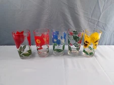 Lot of 5 Boscul Peanut Butter Glasses Tumblers 5" - Lot #19