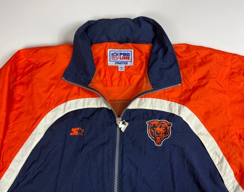 Vintage 90s Starter NFL ProLine Chicago Bears Windbreaker Jacket Hooded Sz XL - Picture 8 of 16
