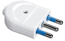 SPINA VOLANTE 16A MASCHIO PASSO GRANDE PER CAVO ELETTRICO BIANCA