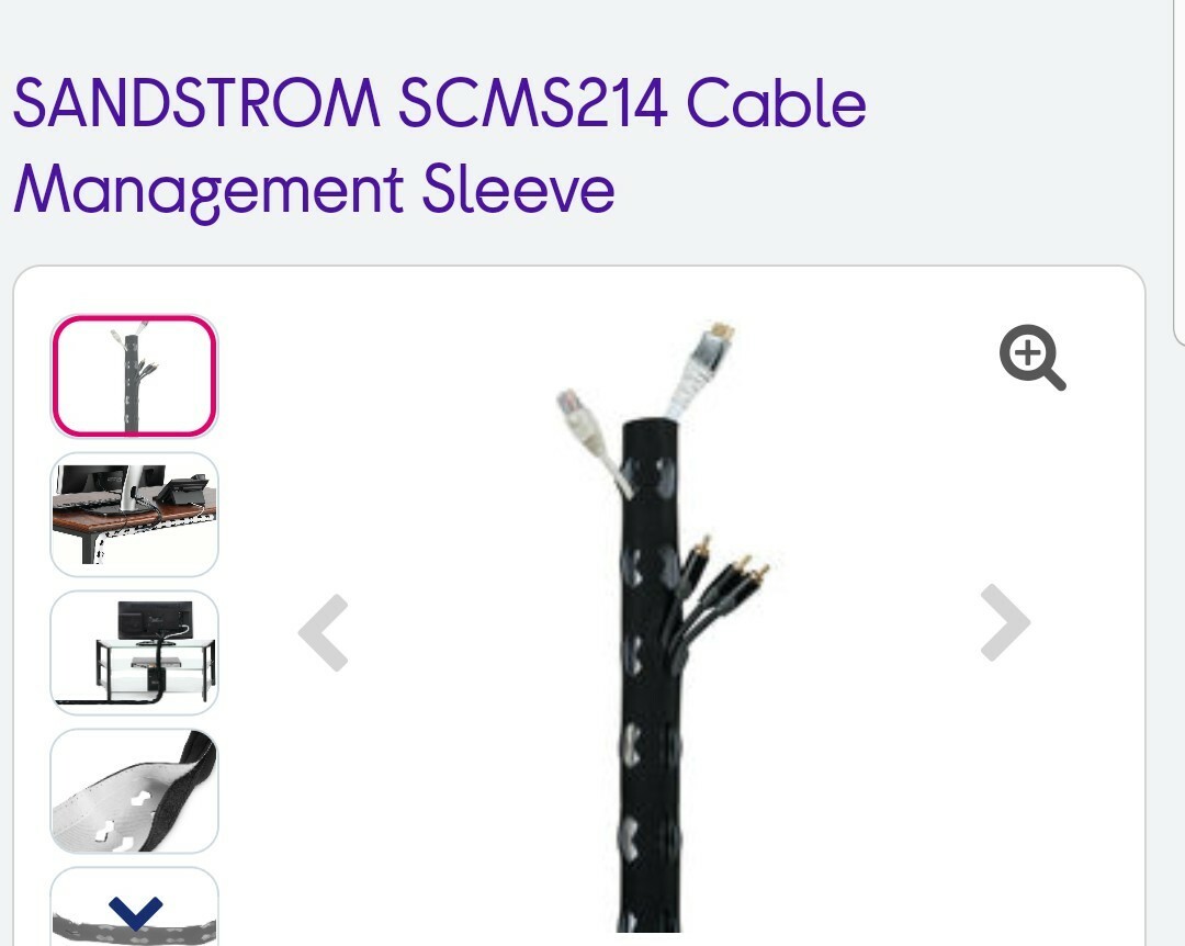 SANDSTROM SCMS214 Cable Management Sleeve 1.8m reversible .black or
