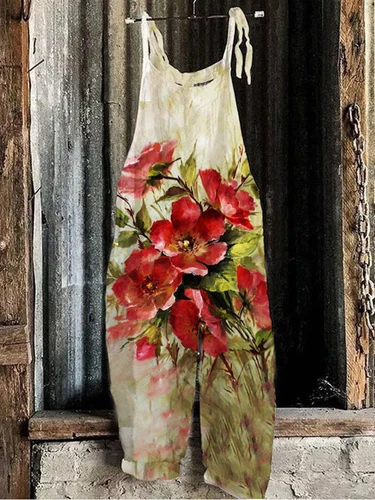 Mono holgado boho de mujer talla grande mono verano retro peto pantalones harén DE - Imagen 23 de 73