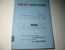 Sintonizzatore Sintetizzatore Vintage Akai Modello AT-S55/L, Amplificatore AM-U55/J Manuale di Servizio