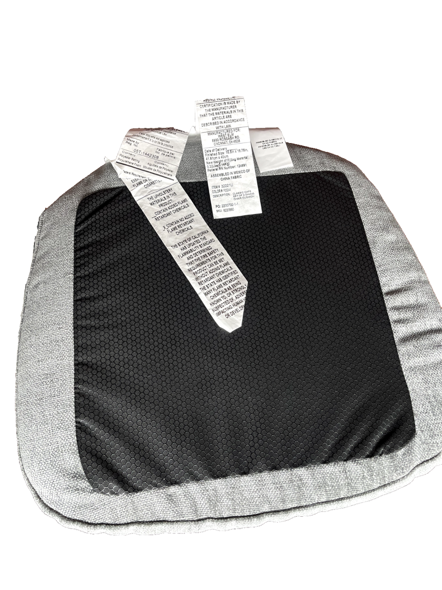 West Elm Classic Café Dining Chair Cushion (Grey/Distressed Velvet