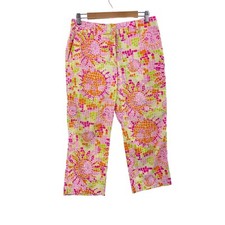 Vintage Lilly Pulitzer crop pants size 8 Multicolor Mosaic Sun Print