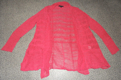 Damen Feinstrickjacke Pink offen Lochmuster Gr. L Eileen Fisher