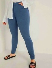 Old Navy High Rise Skinny Stretch Ankle Pants Chambray Blue Size 28 NWT Work