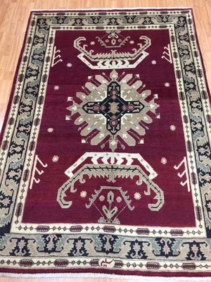 5'2'' x 7'4'' New Azerbaijani Oriental Rug - Hand Made - 100% Wool - Vegetable Dye