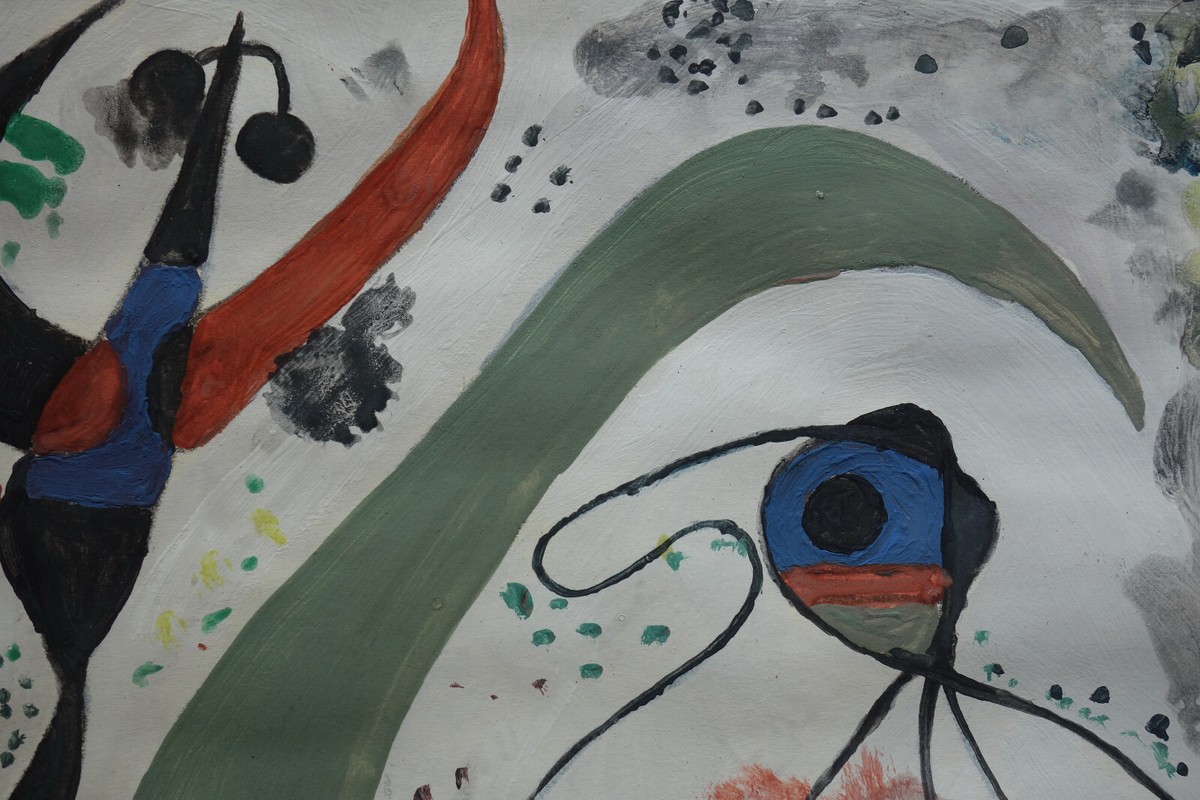 Sale, significantly reduced price, Surreal painting, signed Joan