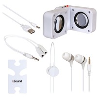 Dreamgear Isound-1615 5-in-1 Travel Sound Kit (white) Dreamgear Isound-1615 5-in-1 Travel Sound Kit (white)