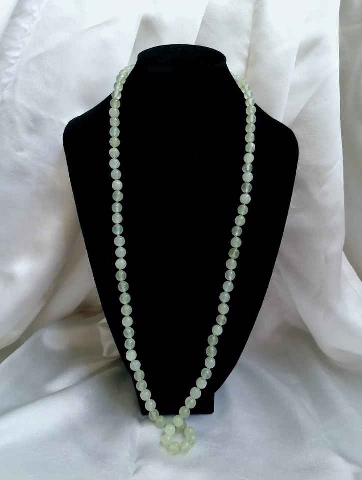 BELLISSIMA COLLANA REGOLARE 2 GIRI AVVENTURINA VERDE, CHIUSURA ARGENTO DORATO. - Immagine 3 di 4