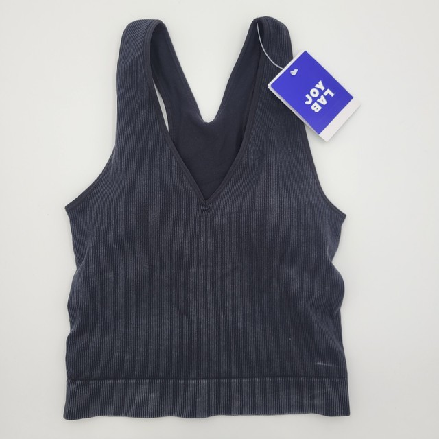 Womens Ribbed Seamless Tank with Builtin Bra JoyLab Black Size XS for sale online eBay