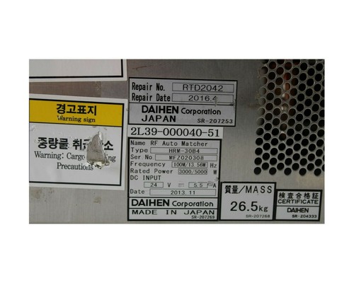 Daihen Corporation RF D'Auto Macher Hrm-30b4/2l36-000040-651 3000/5000 W, Dc - Photo 2 sur 7