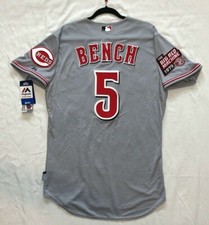 AUTHENTIC MAJESTIC 40 MEDIUM, JOHNNY BENCH CINCINNATI REDS ON FIELD Jersey