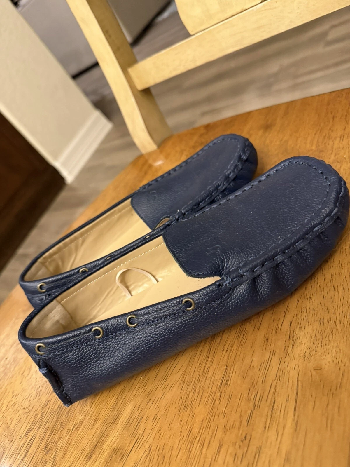 CONVERSE Mocassini eleganti Janie and Jack blu navy in pelle scarpe ragazzo taglia 5k