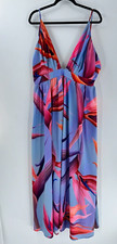 Women's Shein Vacay Floral Backless Maxi Dress Size 2XL