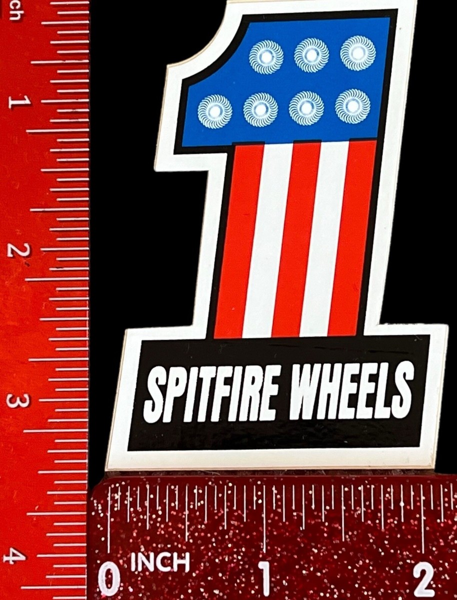 Vintage 1980's-1990's Spitfire Skateboard Wheels Sticker in Red