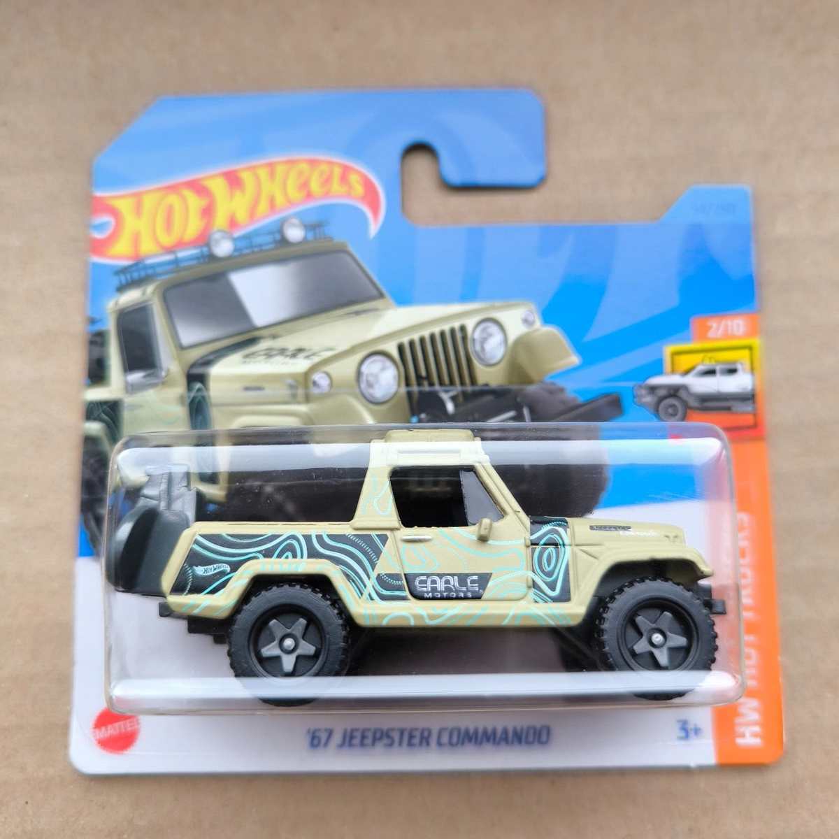 Hot Wheels SHORT CARD 2023 HW HOT TRUCKS 67 JEEPSTER COMMANDO 2/10