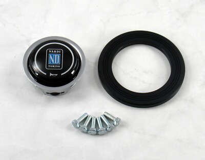 Nardi Classic Horn Kit - Black Trim Ring + Horn Button + Screw Kit