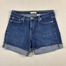 LEVI'S 545 Women's 6 Mid Rise Blue Denim Jean Shorts Mid Thigh High 30 Waist
